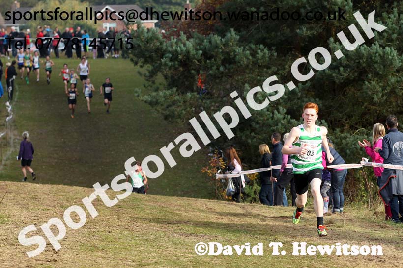 Boys under-13s, National Cross Country Relays, Berry Park, Mansfield. Photo: David T. Hewitson/Sports for All Pics